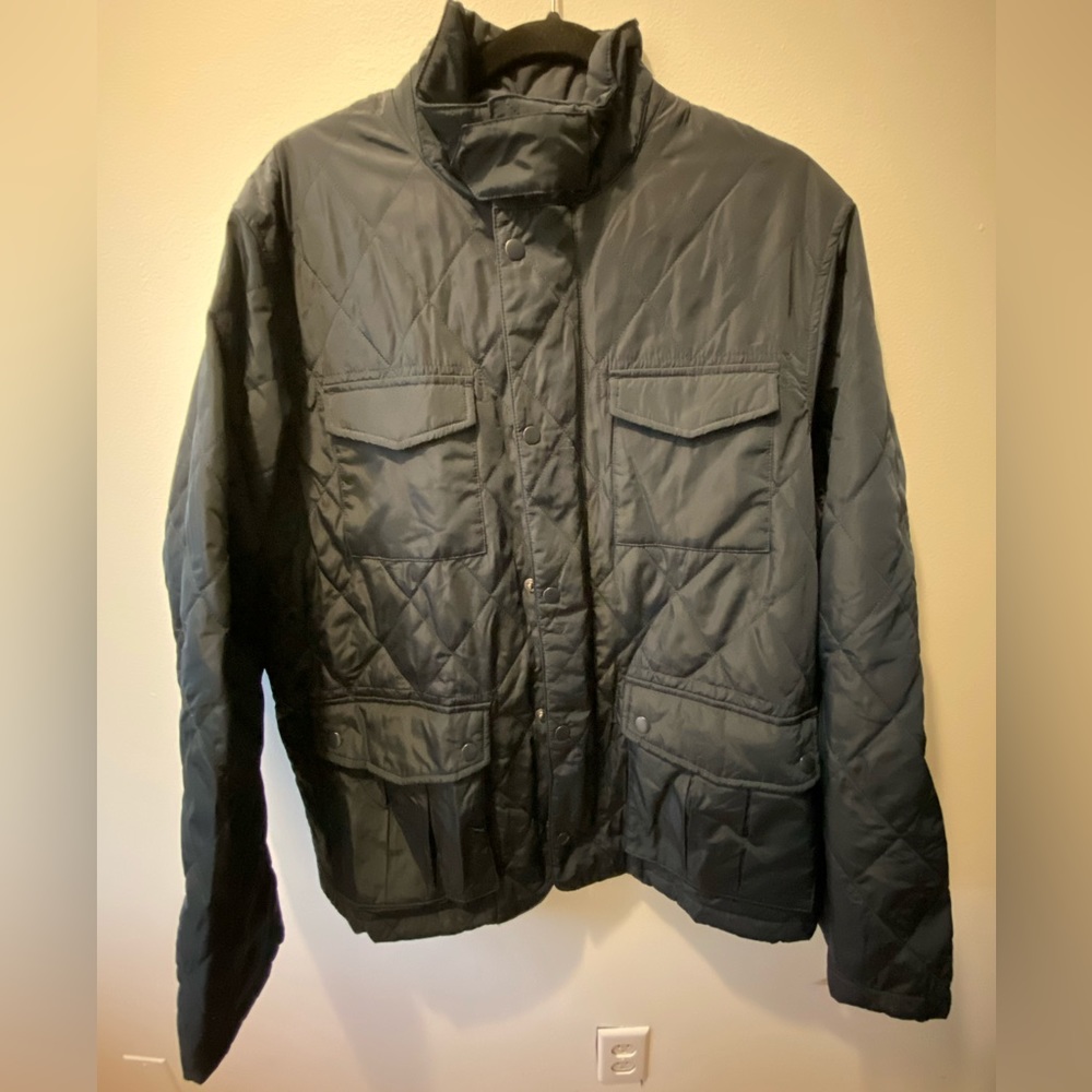 NWT Navy blue Merona Quilted jacket size large